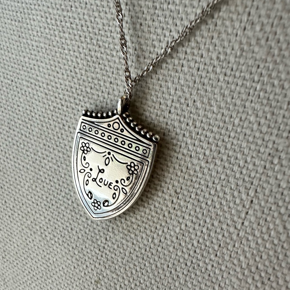 Brighton Medaille Shield Necklace, silver finish